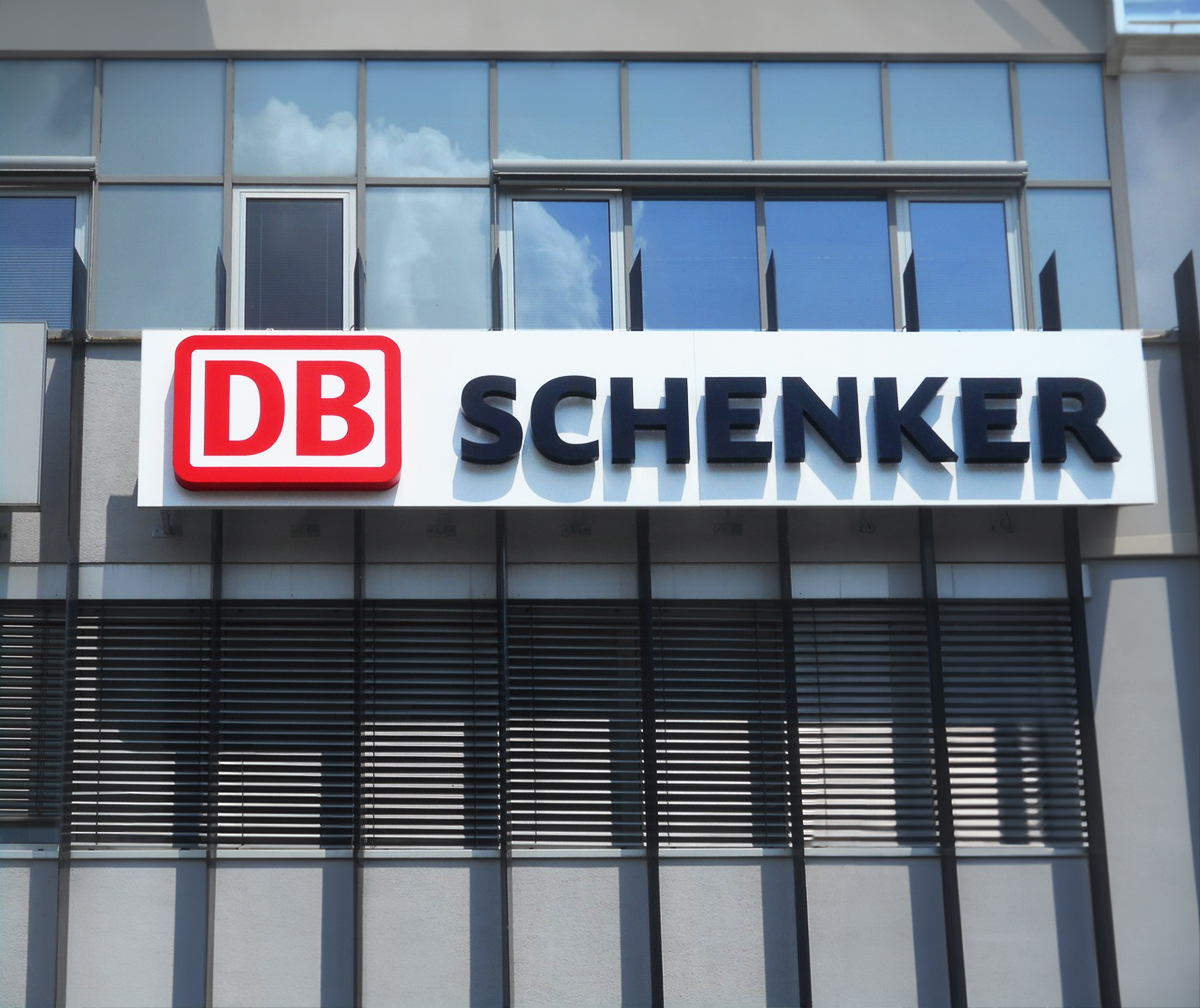 DB Deutsche bahn Schenker 3D lettering
